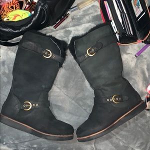 Ugg Black Double Buckle Mid-Calf Sz 7